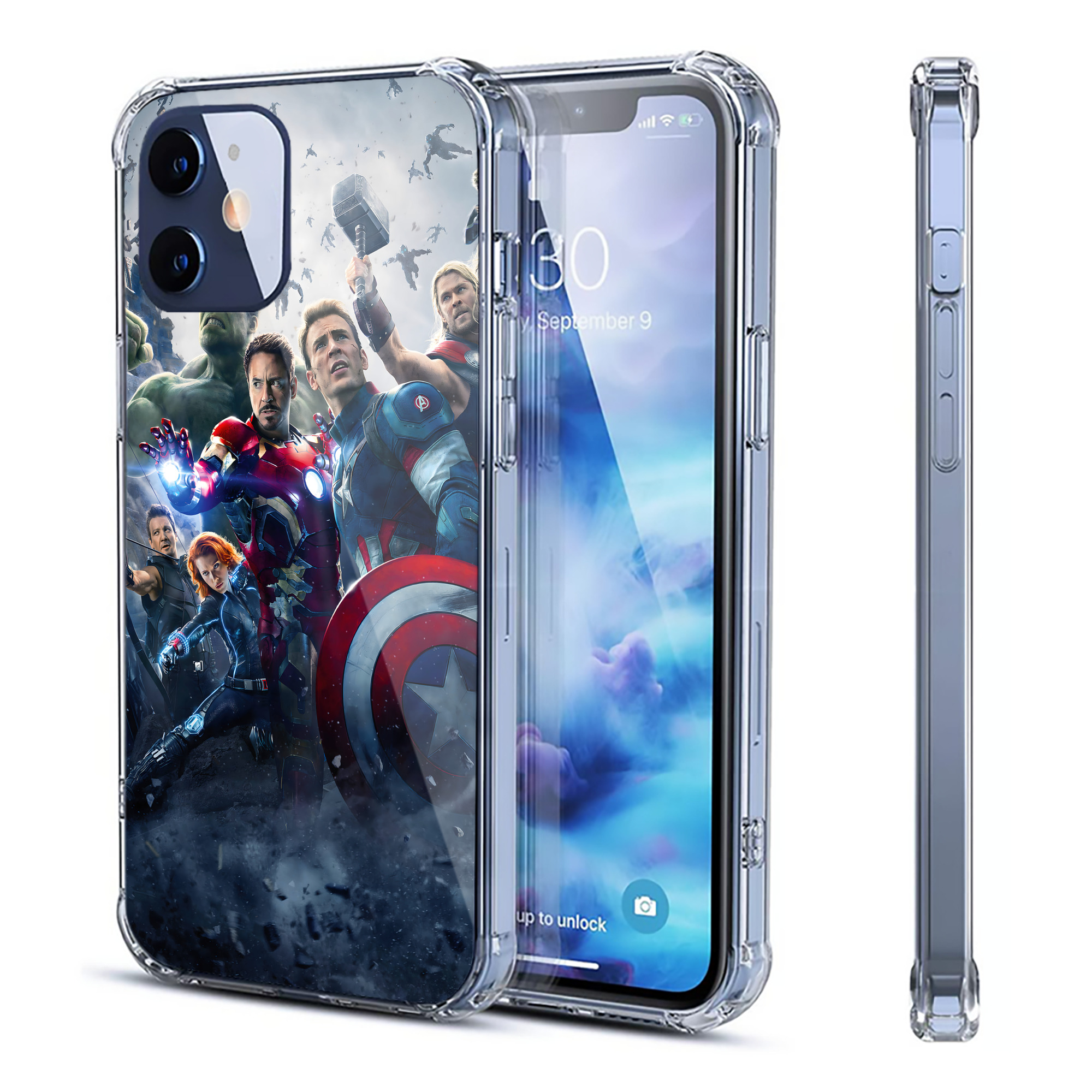 （画像用） アベンジャーズ The Avengers 【iPhone 12シリーズ対応】透明スマホケース（クリアソフトケース）